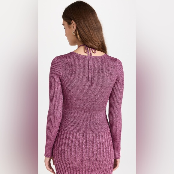 Jonathan Simkhai Alexia Marled Compact Rib Sweetheart Knit Top - Medium (NWT) - Picture 7 of 10